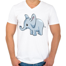 PRINTFASHION Bébi elefánt - Férfi V-nyakú póló - Fehér férfi póló