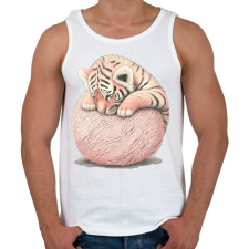 PRINTFASHION Bébi tigris egy pink labdával - Férfi atléta - Fehér atléta, trikó