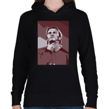 PRINTFASHION Beckham - Női kapucnis pulóver - Fekete női pulóver, kardigán