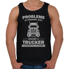 PRINTFASHION Become a trucker - Férfi atléta - Fekete