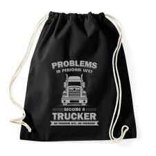PRINTFASHION Become a trucker - Sportzsák, Tornazsák - Fekete tornazsák