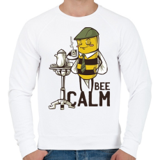 PRINTFASHION Bee Calm - Férfi pulóver - Fehér