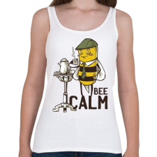 PRINTFASHION Bee Calm - Női atléta - Fehér női trikó