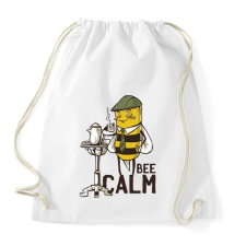 PRINTFASHION Bee Calm - Sportzsák, Tornazsák - Fehér tornazsák