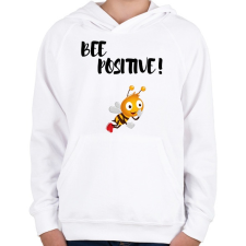 PRINTFASHION BEE Positive! - Gyerek kapucnis pulóver - Fehér gyerek pulóver, kardigán