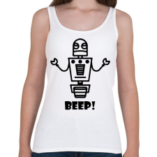 PRINTFASHION Beep! robot - Női atléta - Fehér női trikó