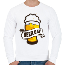 PRINTFASHION Beer day - everyday - Férfi pulóver - Fehér férfi pulóver, kardigán