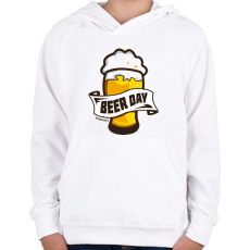 PRINTFASHION Beer day - everyday - Gyerek kapucnis pulóver - Fehér
