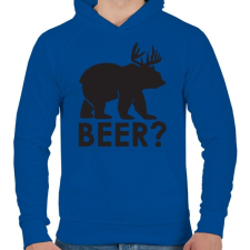 PRINTFASHION Beer? - Férfi kapucnis pulóver - Királykék férfi pulóver, kardigán