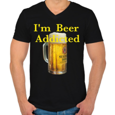 PRINTFASHION beer - Férfi V-nyakú póló - Fekete