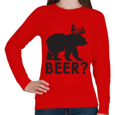 PRINTFASHION Beer?  - Női pulóver - Piros női pulóver, kardigán