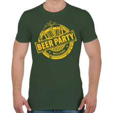 PRINTFASHION BEER PARTY - Férfi póló - Katonazöld