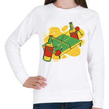 PRINTFASHION Beer ping pong - Női pulóver - Fehér női pulóver, kardigán