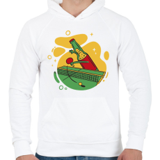 PRINTFASHION Beer pong - Férfi kapucnis pulóver - Fehér
