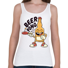 PRINTFASHION Beer pong - Női atléta - Fehér női trikó