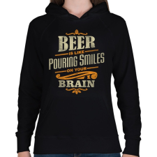 PRINTFASHION Beer Smiles - Női kapucnis pulóver - Fekete női pulóver, kardigán