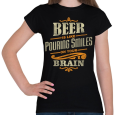 PRINTFASHION Beer Smiles - Női póló - Fekete