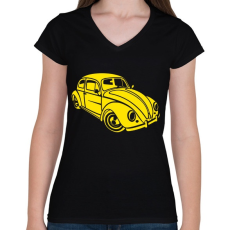 PRINTFASHION beetle - Női V-nyakú póló - Fekete