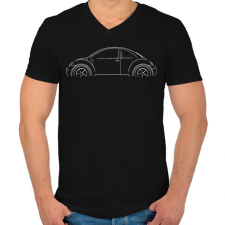 PRINTFASHION Beetle profil - Férfi V-nyakú póló - Fekete férfi póló
