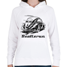 PRINTFASHION Beetle run eroded - Női kapucnis pulóver - Fehér női pulóver, kardigán