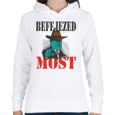 PRINTFASHION Befejezed most - Női kapucnis pulóver - Fehér