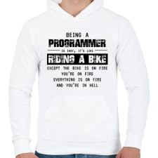 PRINTFASHION Being a programmer (black) - Férfi kapucnis pulóver - Fehér férfi pulóver, kardigán