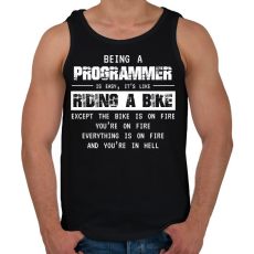 PRINTFASHION Being a programmer (white) - Férfi atléta - Fekete