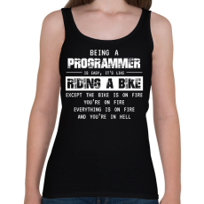 PRINTFASHION Being a programmer (white) - Női atléta - Fekete