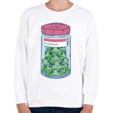PRINTFASHION Béka antidepresszáns - Gyerek pulóver - Fehér gyerek pulóver, kardigán