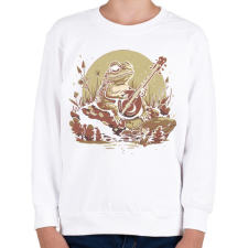 PRINTFASHION Béka banjoval - Gyerek pulóver - Fehér gyerek pulóver, kardigán