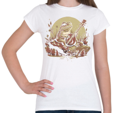 PRINTFASHION Béka banjoval - Női póló - Fehér női póló