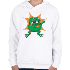 PRINTFASHION Béka dab - Gyerek kapucnis pulóver - Fehér gyerek pulóver, kardigán