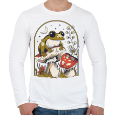 PRINTFASHION Béka és gomba - Férfi hosszú ujjú póló - Fehér férfi póló