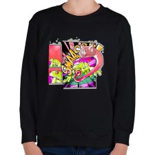 PRINTFASHION béka és kígyó - Gyerek pulóver - Fekete gyerek pulóver, kardigán