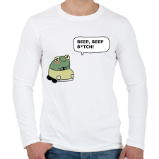 PRINTFASHION Béka - Férfi hosszú ujjú póló - Fehér férfi póló