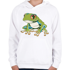 PRINTFASHION Béka - Gyerek kapucnis pulóver - Fehér gyerek pulóver, kardigán