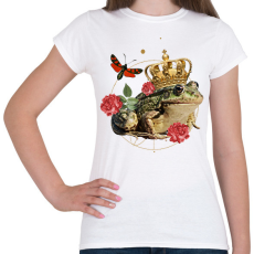 PRINTFASHION Béka király - Női póló - Fehér