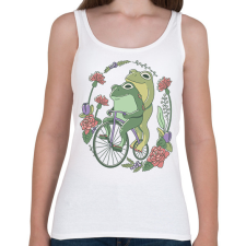 PRINTFASHION Béka pár biciklin - Női atléta - Fehér női trikó