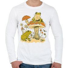 PRINTFASHION Békák és gomba - Férfi hosszú ujjú póló - Fehér férfi póló