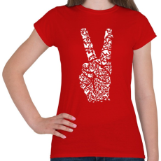 PRINTFASHION Béke - Női póló - Piros