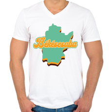 PRINTFASHION Békéscsaba - Férfi V-nyakú póló - Fehér