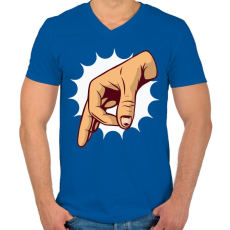 PRINTFASHION Belenéztél - Férfi V-nyakú póló - Királykék