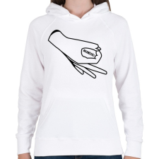 PRINTFASHION Belenéztél! - Női kapucnis pulóver - Fehér női pulóver, kardigán