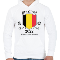 PRINTFASHION Belgium 2022 - Férfi kapucnis pulóver - Fehér