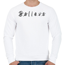 PRINTFASHION Believe - Férfi pulóver - Fehér férfi pulóver, kardigán
