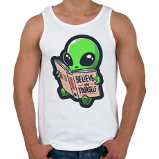 PRINTFASHION Belive in yourself - ufo - Férfi atléta - Fehér