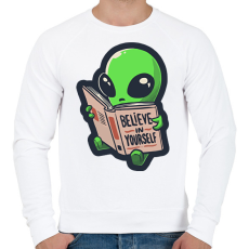 PRINTFASHION Belive in yourself - ufo - Férfi pulóver - Fehér