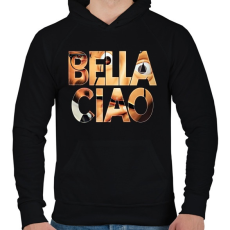 PRINTFASHION Bella Ciao-01 - Férfi kapucnis pulóver - Fekete