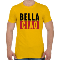 PRINTFASHION BELLA CIAO - fekete-piros - Férfi póló - Sárga