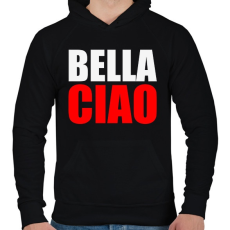 PRINTFASHION Bella ciao - Férfi kapucnis pulóver - Fekete
